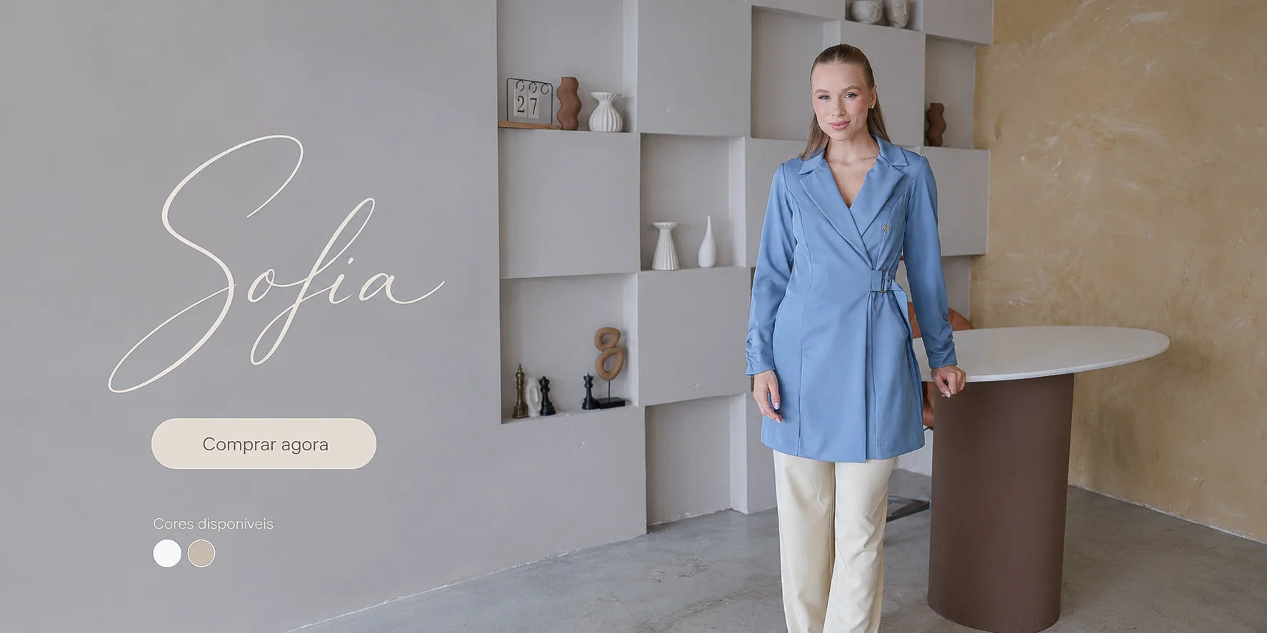 lançamento jaleco feminino sofia acinturado em várias cores